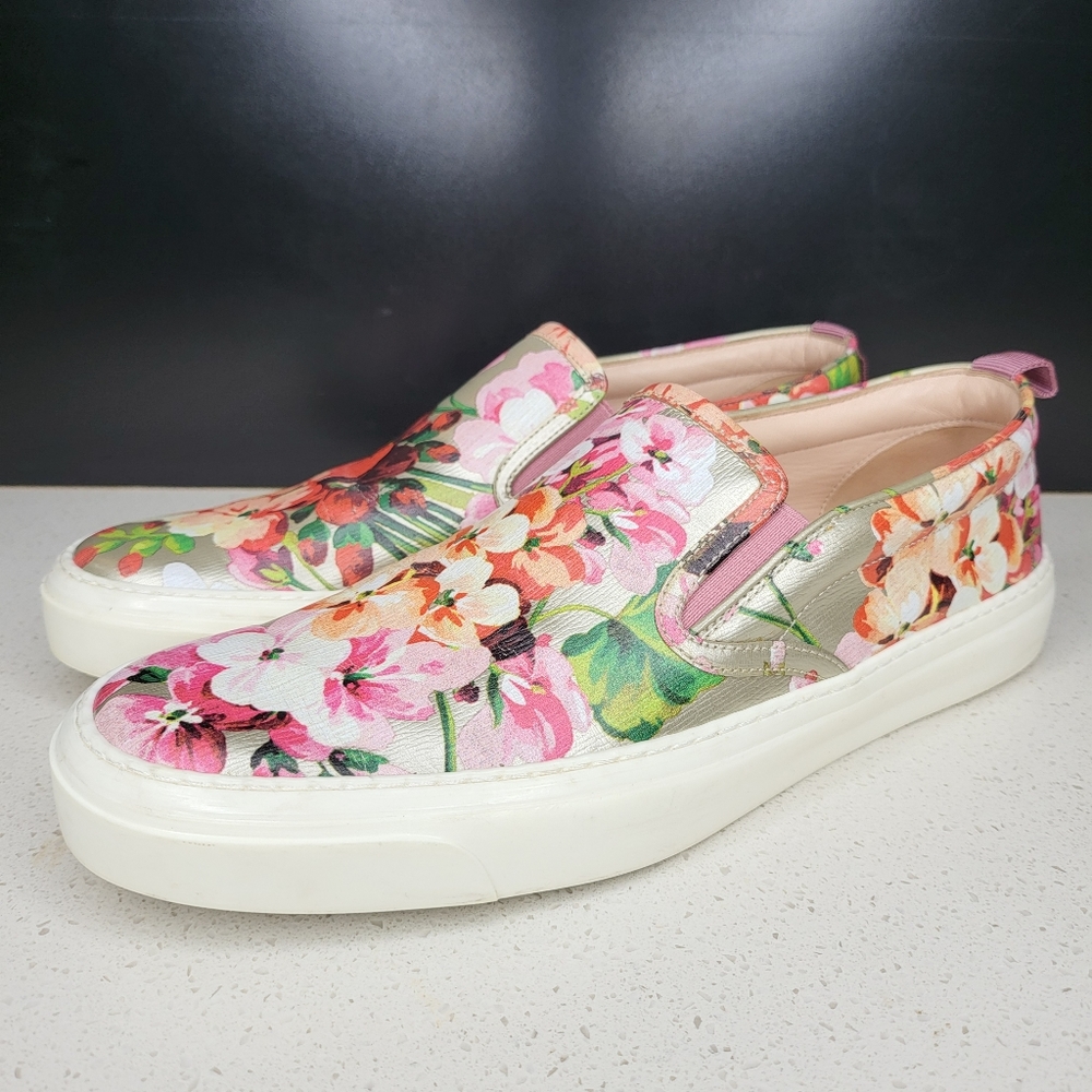 Gucci 2017 Pink Flower Bloom Slip On Sneakers size 40 ( Gucci Size 10 )